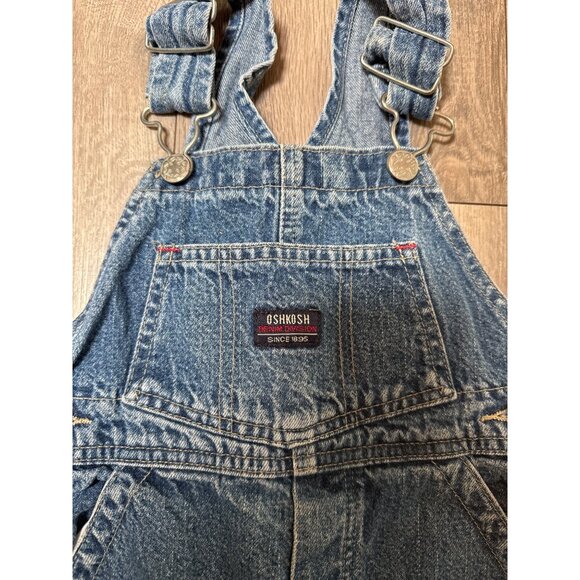 OshKosh BGosh Genuine Article 3T Denim Overalls 100% Cotton Adjustable Straps Sn - Picture 2 of 6